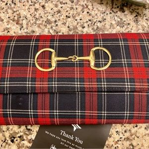 Lisi Lerch plaid clutch and shoulder bag.  Perfect for the holidays! ❤️💚❤️